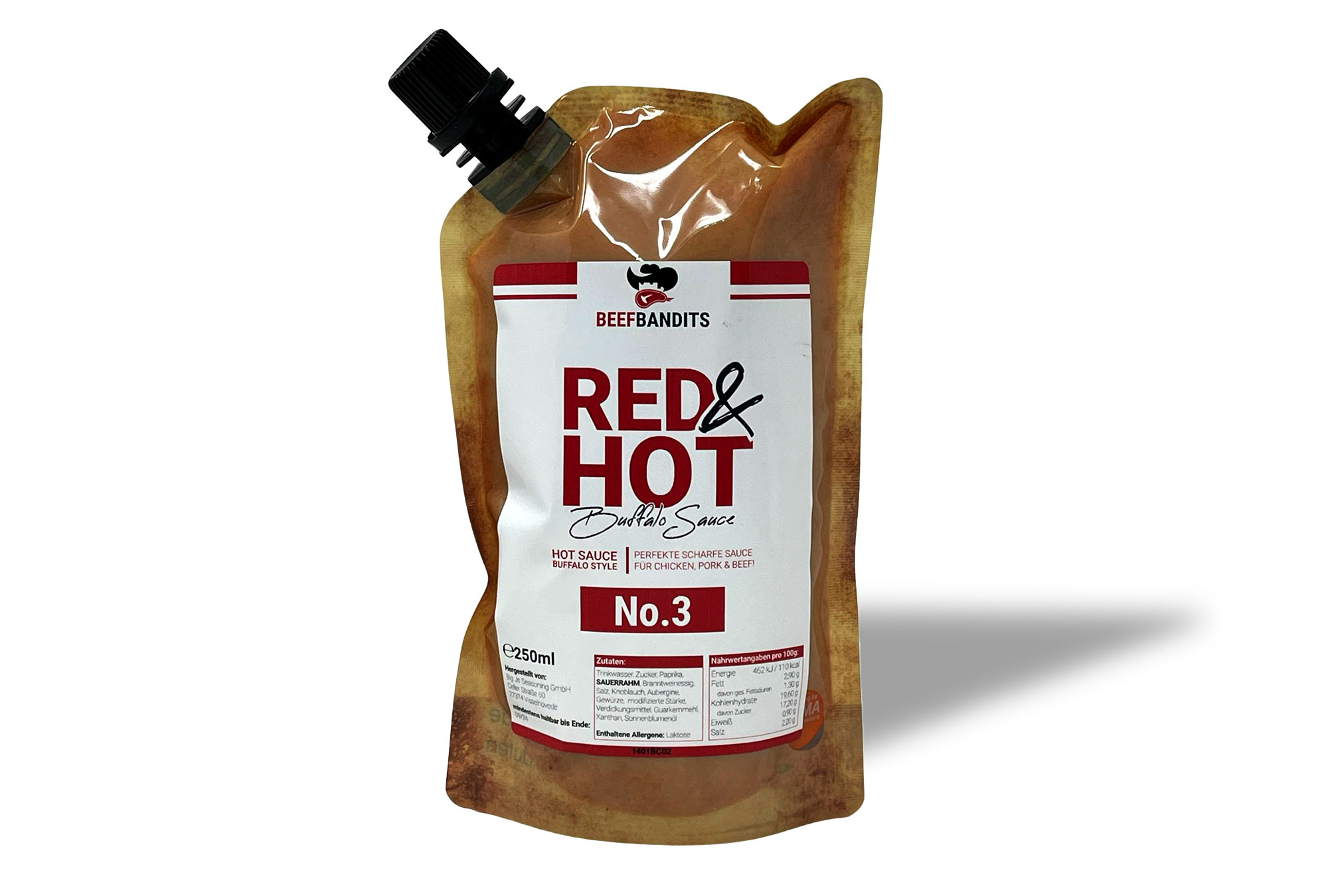 RED + HOT Buffalo Sauce | perfekte scharfe Soße für Chicken, Pork & Co | 250ml