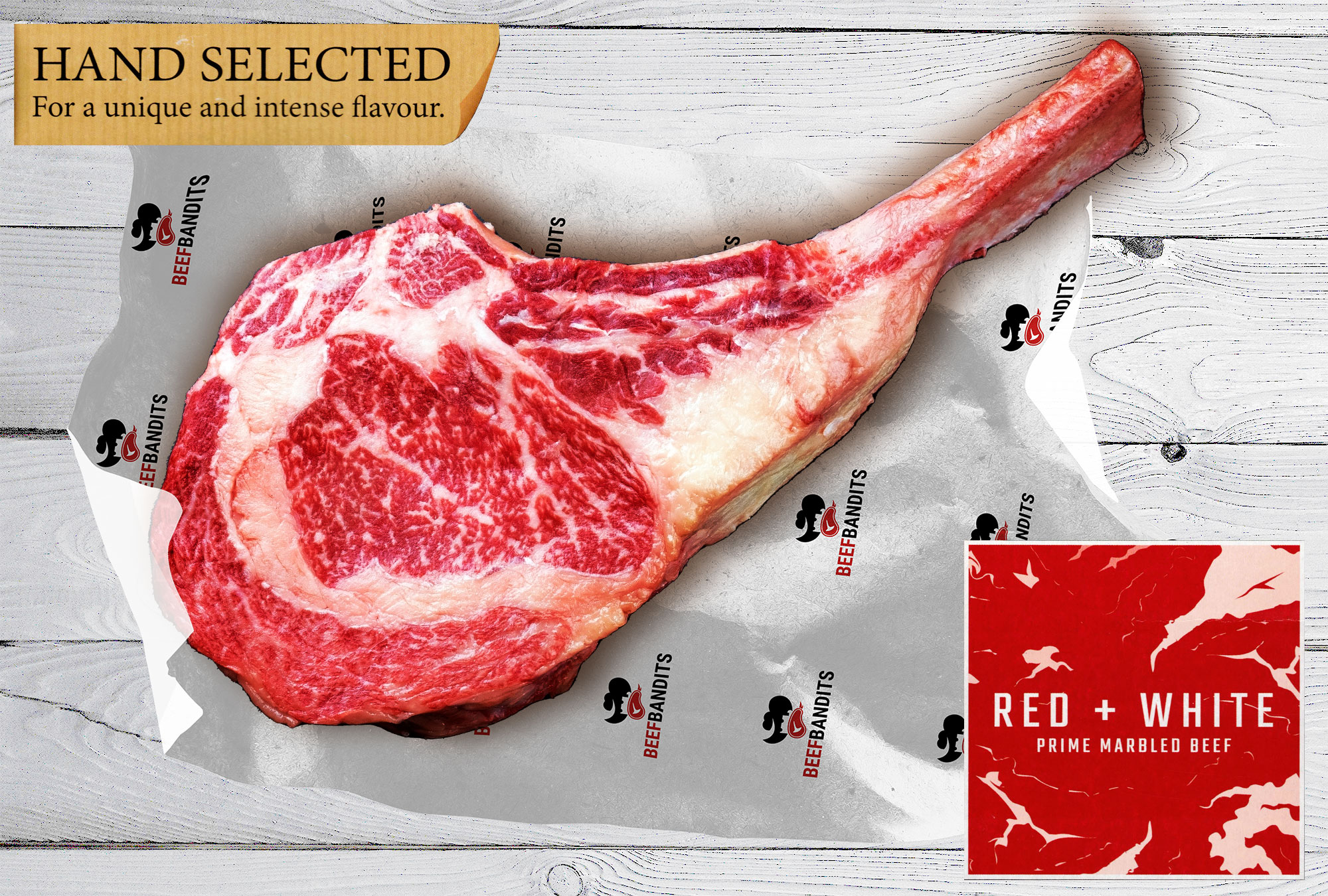 Red + White Tomahawk Steak