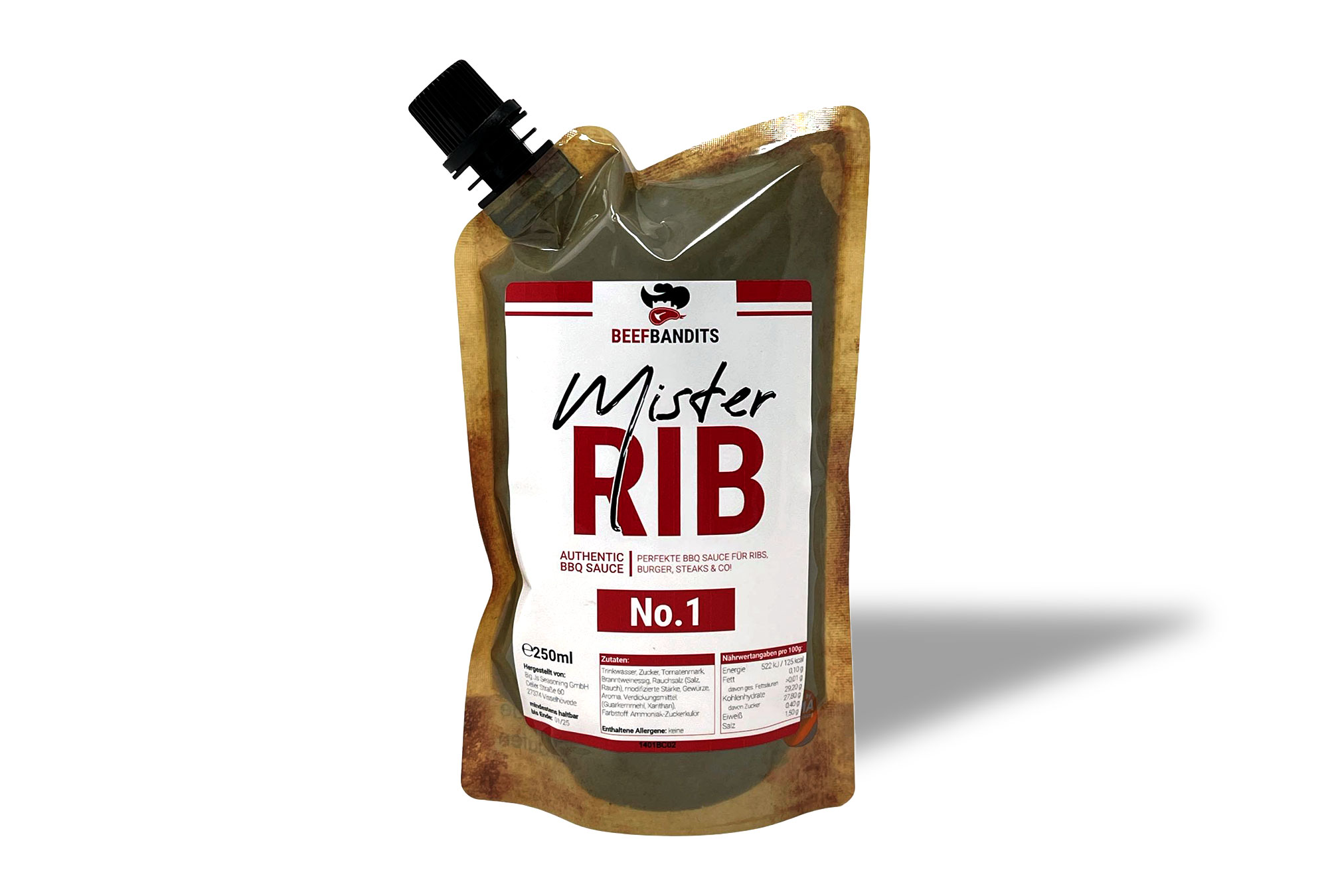 Mister RIB Sauce | BBQ Soße für Ribs, Burger, Steaks & Co | 250ml
